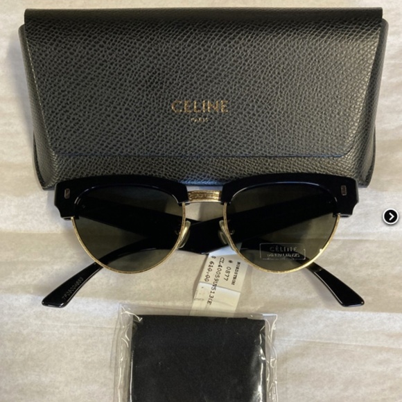 Celine CL 40059U Metal Womens Aviator Sunglasses Black 51mm - Picture 6 of 9